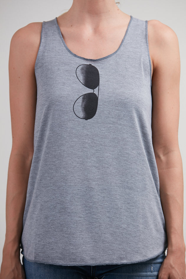 Sunglass Print Relaxed Fit Tank Top