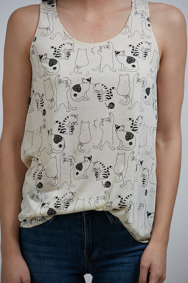 Cat Multi Breed All Over Print Relaxed Fit Tank Top