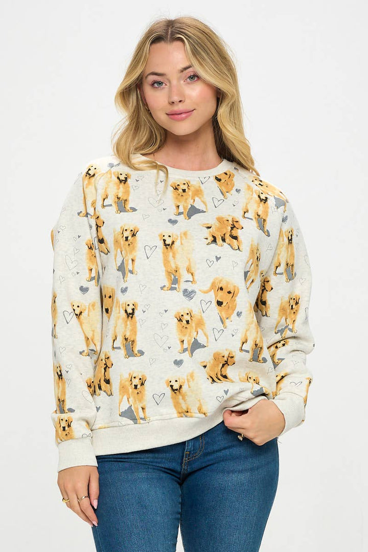 Golden Retriever Print Sweatshirt