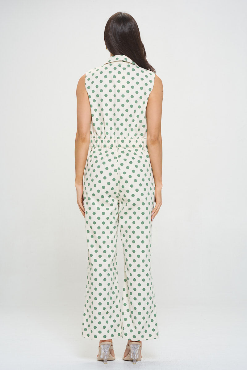 Polka Dot Print Jumpsuit