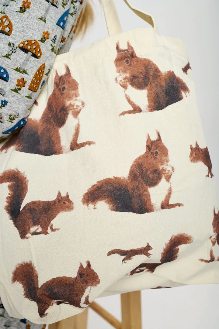 Squirrel Print Tote Bag