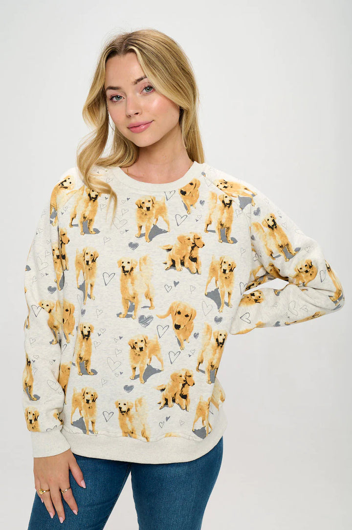 Golden Retriever Print Sweatshirt
