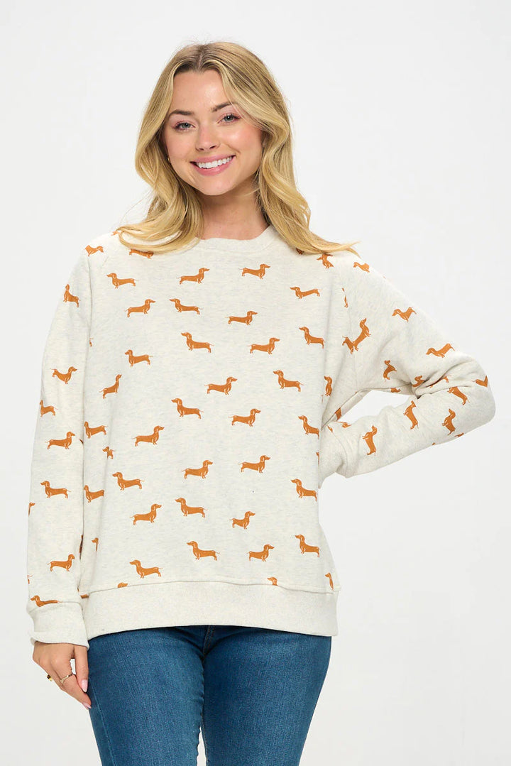 Mini Dachshund Print Sweatshirt