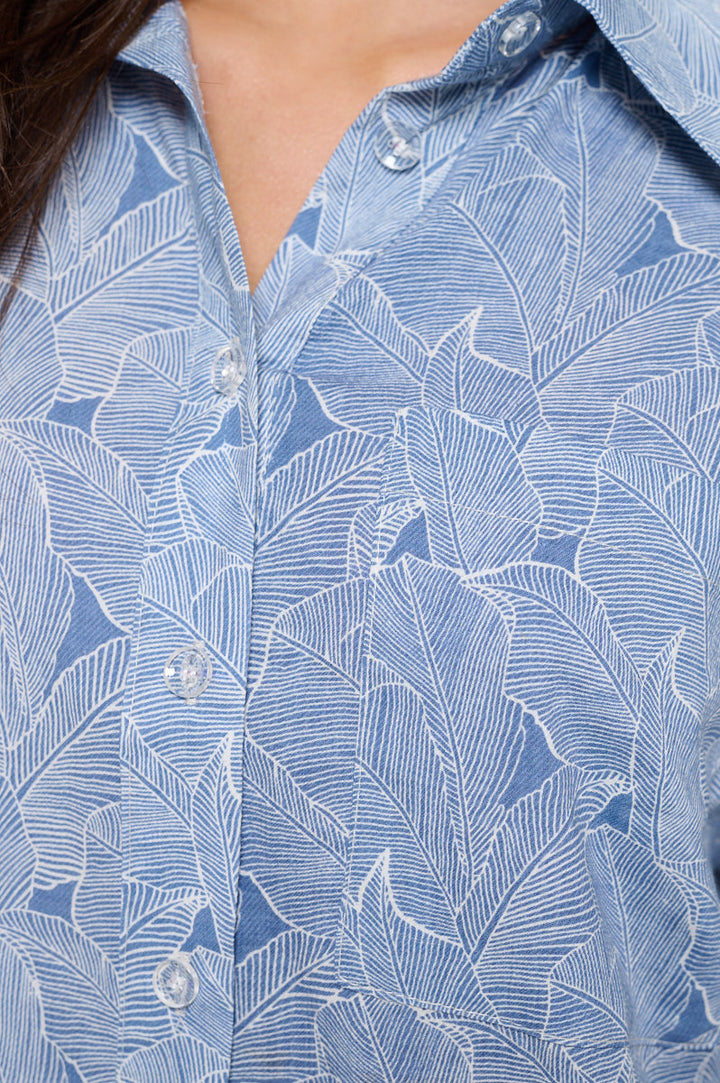 Leaves Print All Over Short Sleeve Shirt