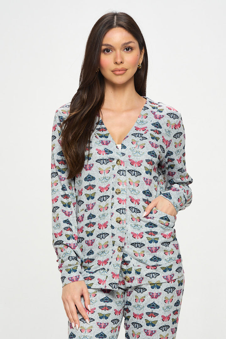 Butterfly Print Cardigan