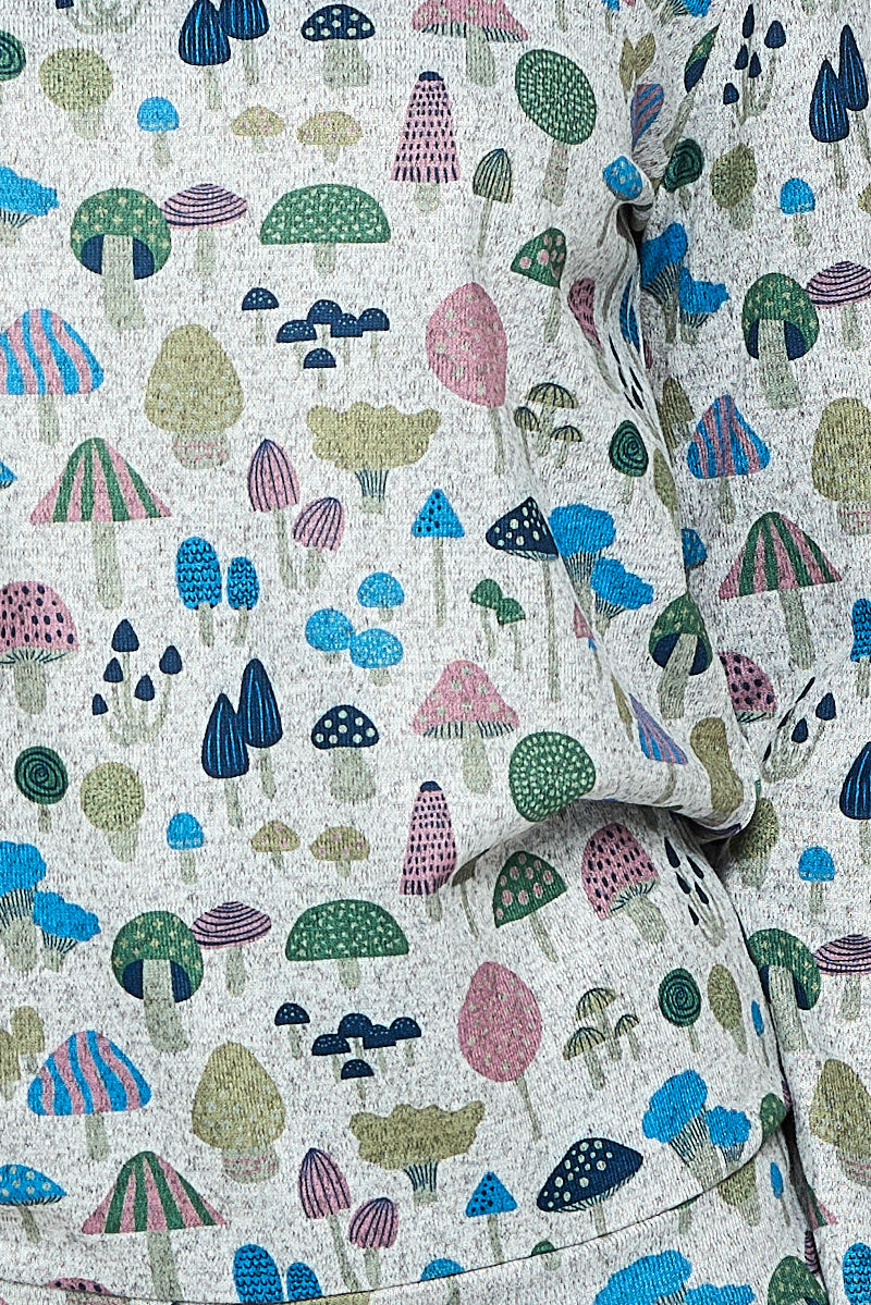 Multi Color Mushroom Print Tunic Pants