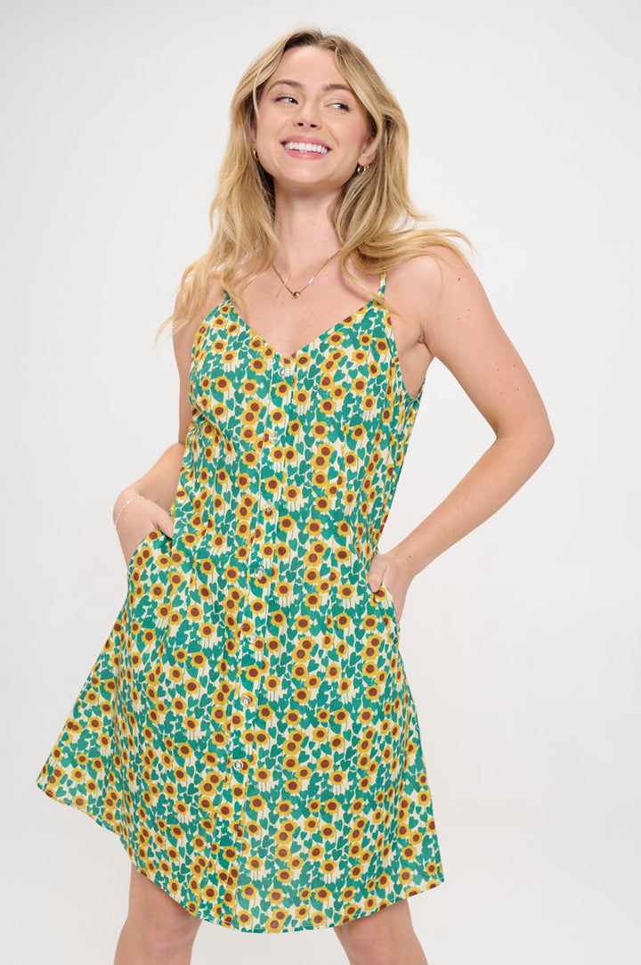 Colorful Poppy Print Dress