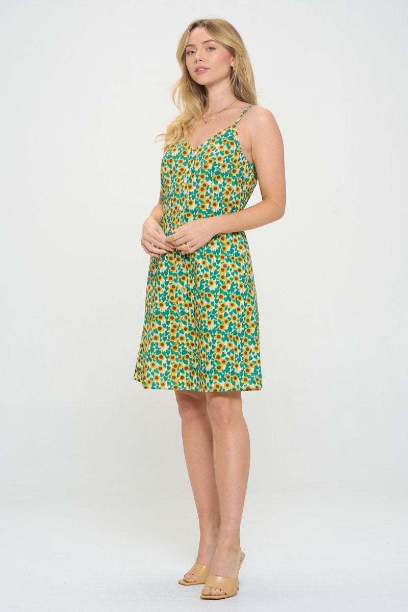 Colorful Poppy Print Dress