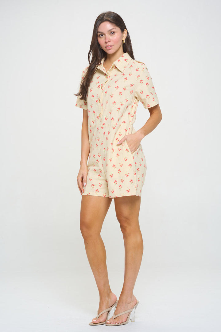 Cherry Print Shortall