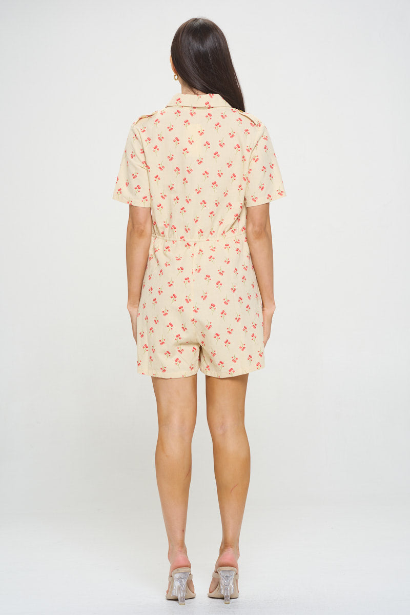 Cherry Print Shortall