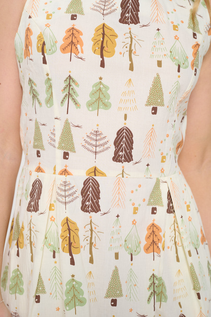 Cedar Trees Print Dress