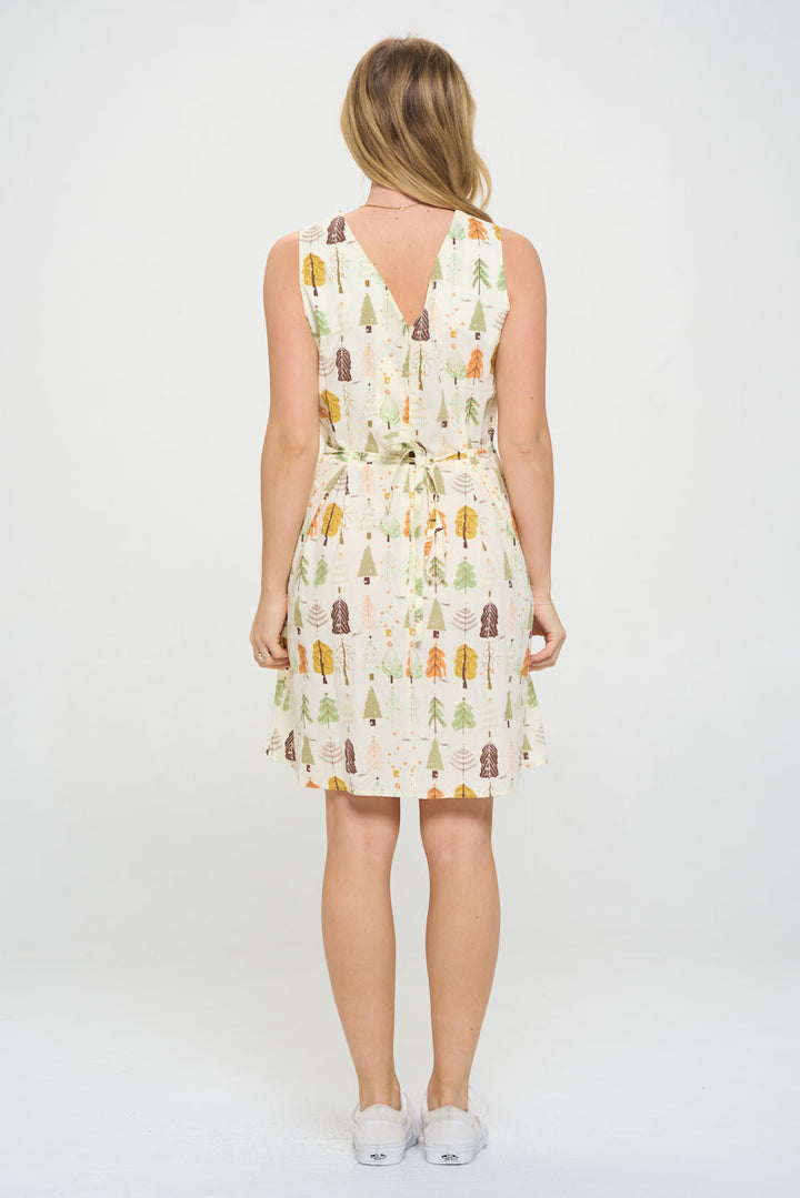 Cedar Trees Print Dress