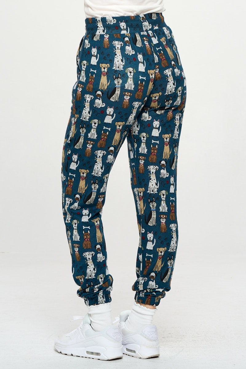 Multi Dog Print Tunic Pants