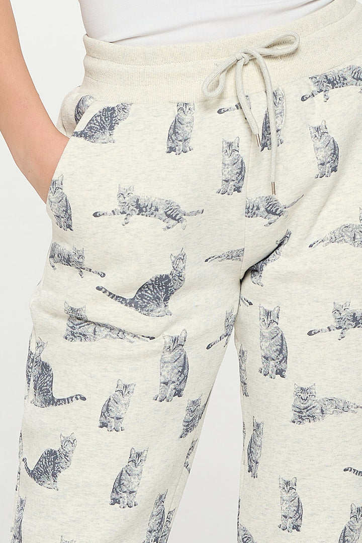 Tabby Cat Print Sweatpants