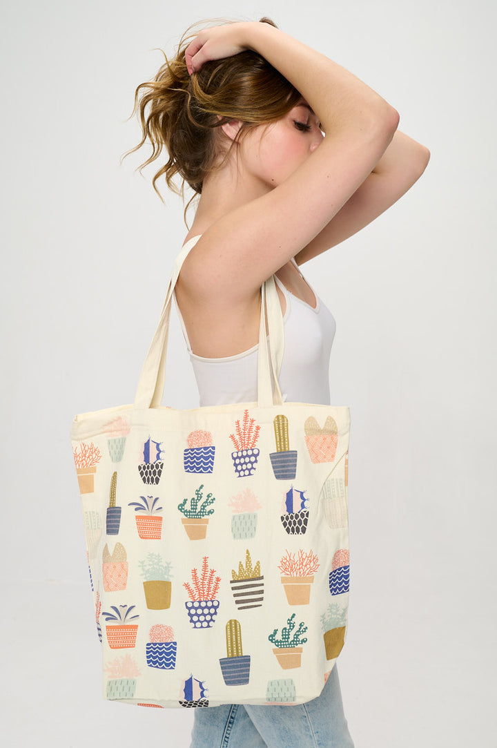 Succulent All Over Print Reusable Tote Bag