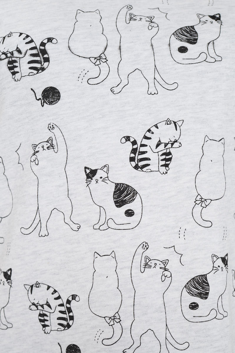 All Over Cat Print T-Shirt