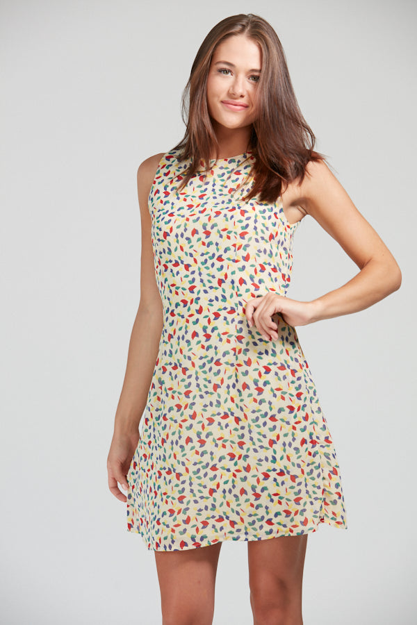 All Over Colorful Prints Fitted Dress