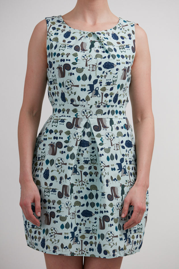 Nature and Animals All Over Print Dress