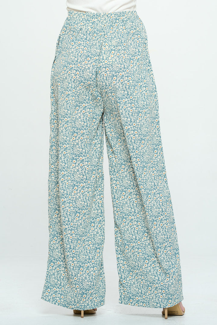 Floral All Over Print Wide Leg Pants