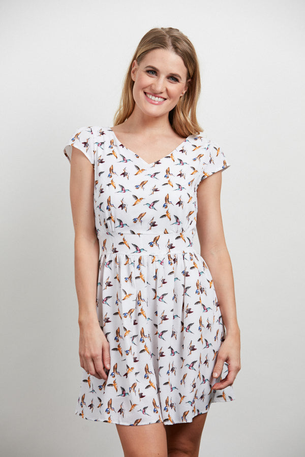 H&m bird print store dress