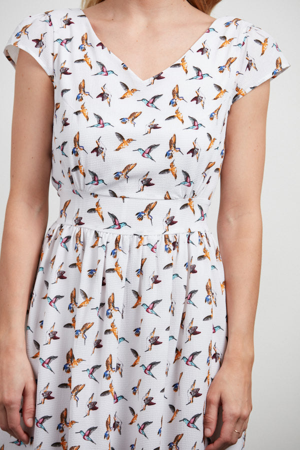 Hummingbird top print dress