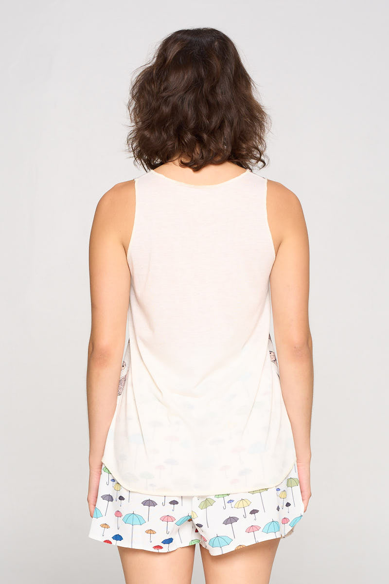 Owl All Over Print Relaxed Fit Tank Top