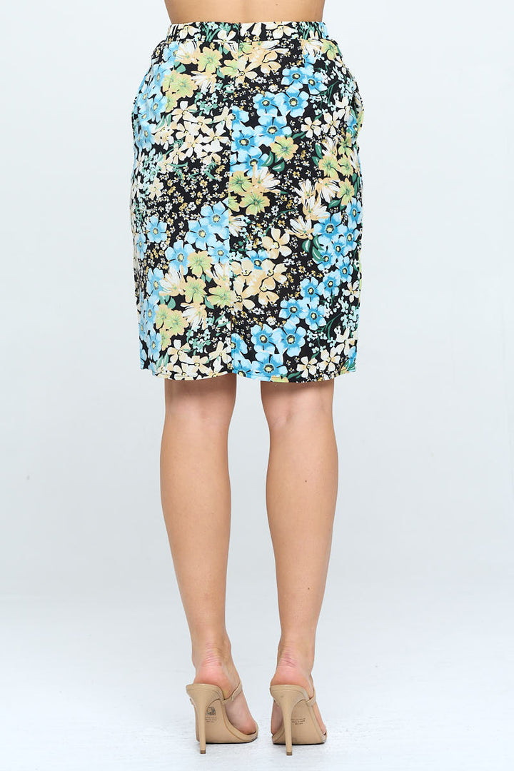 Floral Print High Waisted Skirt