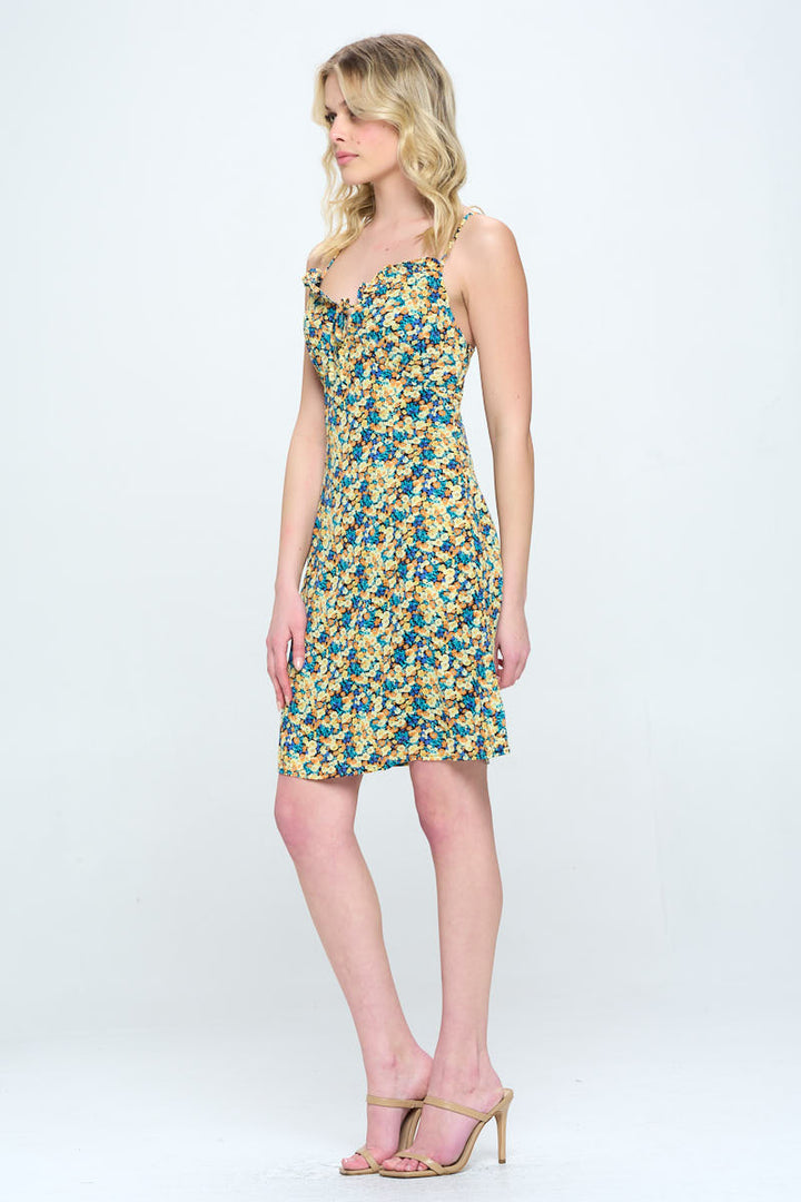 Floral Print Dress with Spaghetti Straps