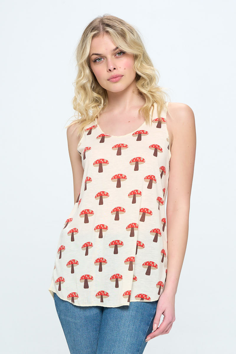 Red Mushroom All Over Print Tank Top