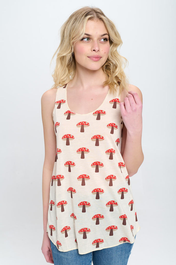 Red Mushroom All Over Print Tank Top