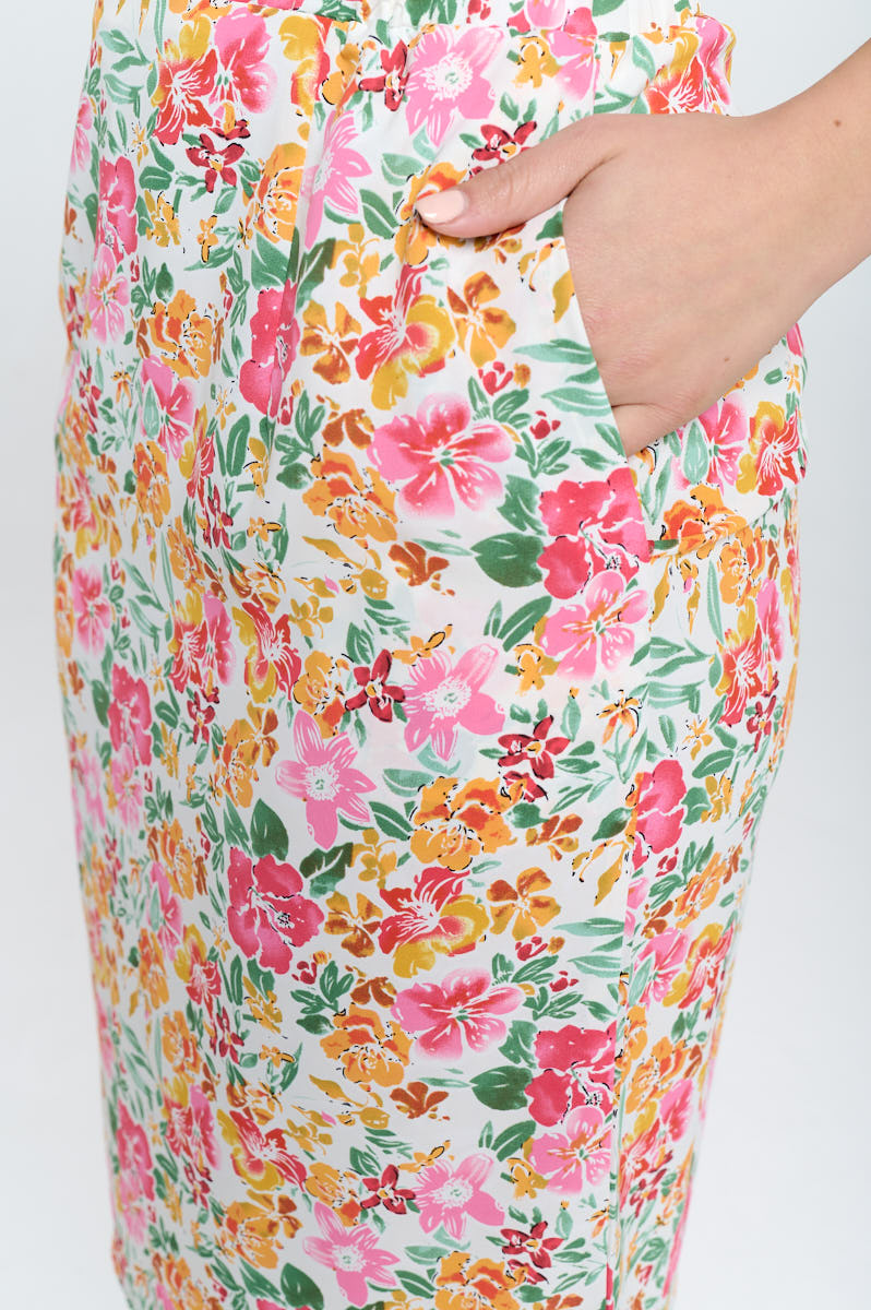 Spring Floral All Over Print High Waisted Skirt