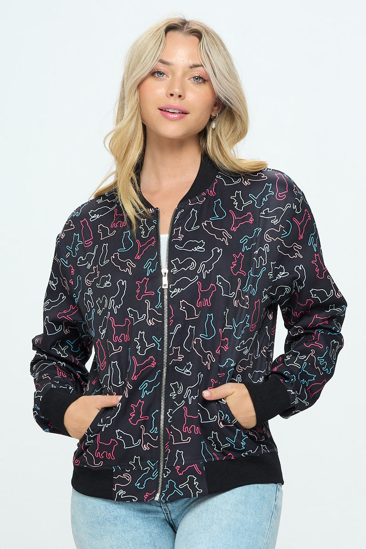 Digital Colorful Cats Bomber Jacket