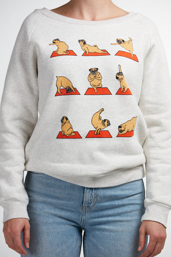 Pug Yoga Print Sweatshirt