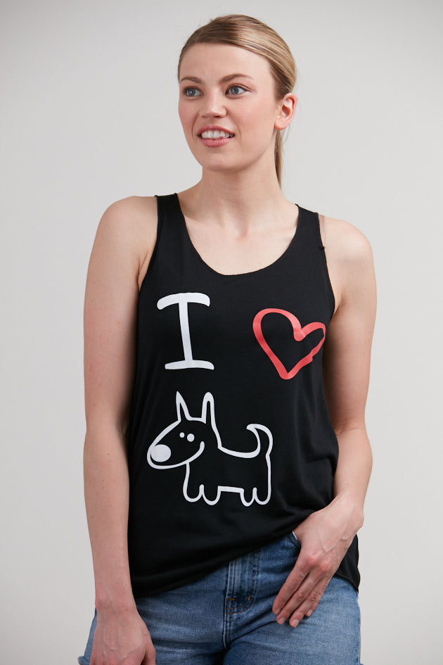 I <3 Dog Print Relaxed Fit Tank Top